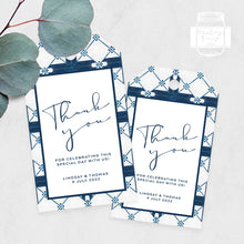 Load image into Gallery viewer, Wedding Favour Tags Mediterranean Blue and White Tiles Party Favour Gift Tags