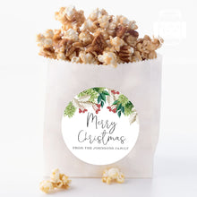 Load image into Gallery viewer, Personalised Christmas Watercolour Floral Illustration Gift Stickers