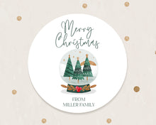Load image into Gallery viewer, Personalised Christmas Watercolour Snowball Illustration Style Gift Stickers Present Stickers