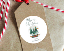 Load image into Gallery viewer, Personalised Christmas Watercolour Snowball Illustration Style Gift Stickers Present Stickers