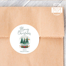 Load image into Gallery viewer, Personalised Christmas Watercolour Snowball Illustration Style Gift Stickers Present Stickers