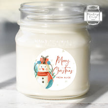 Load image into Gallery viewer, Personalised Christmas Watercolour Snowman Illustration Gift Stickers