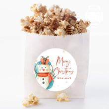 Load image into Gallery viewer, Personalised Christmas Watercolour Snowman Illustration Gift Stickers