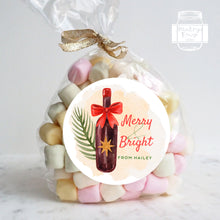 Load image into Gallery viewer, Personalised Christmas Wine Watercolour Illustration Style Gift Stickers Present Stickers