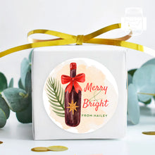 Load image into Gallery viewer, Personalised Christmas Wine Watercolour Illustration Style Gift Stickers Present Stickers