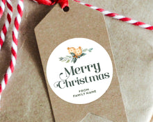Load image into Gallery viewer, Christmas Stickers Custom Merry Christmas Present Stickers Greenery Stickers Gift Stickers
