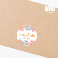 Load image into Gallery viewer, Personalised Colourful Easter Egg Happy Easter Gift Stickers