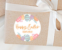Load image into Gallery viewer, Personalised Colourful Easter Egg Happy Easter Gift Stickers