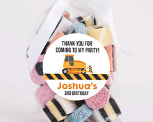 Load image into Gallery viewer, Construction Style Kids Birthday Party Stickers Boys Birthday Stickers