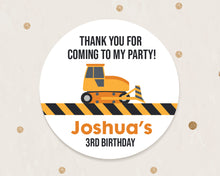 Load image into Gallery viewer, Construction Style Kids Birthday Party Stickers Boys Birthday Stickers