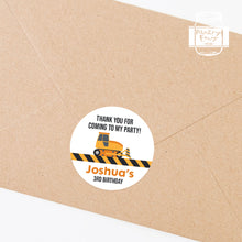 Load image into Gallery viewer, Construction Style Kids Birthday Party Stickers Boys Birthday Stickers