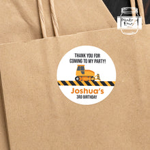 Load image into Gallery viewer, Construction Style Kids Birthday Party Stickers Boys Birthday Stickers