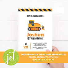 Load image into Gallery viewer, Construction Style Kids Birthday Party Stickers Boys Birthday Stickers