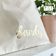 Load image into Gallery viewer, Personalised Cotton Drawstring Bag for Party Favours, Hen's Party Bag