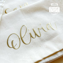 Load image into Gallery viewer, Personalised Cotton Drawstring Bag for Party Favours, Hen's Party Bag