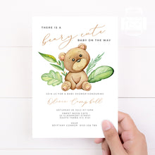 Load image into Gallery viewer, Cute Bear Style Baby Shower Printable Invitation Template, Print It Yourself Beary Cute Baby Shower Invite, Invitation Template