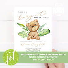 Load image into Gallery viewer, Cute Bear Watercolour Greenery Style Baby Shower Thank You Stickers Favour Stickers