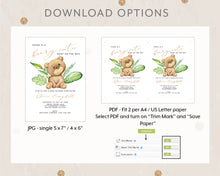 Load image into Gallery viewer, Cute Bear Style Baby Shower Printable Invitation Template, Print It Yourself Beary Cute Baby Shower Invite, Invitation Template