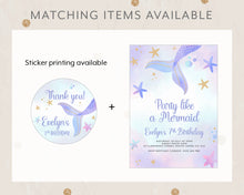 Load image into Gallery viewer, Mermaid Birthday Invitation Instant Printable Invitation, Dreamy Mermaid Print It Yourself Mermaid Party Birthday Invite, Mermaid Invitation