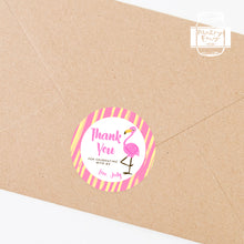 Load image into Gallery viewer, Pink Flamingo Birthday Party Stickers