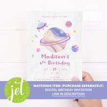 Load image into Gallery viewer, Outer Space Watercolour Style Birthday Party Stickers Favour Stickers