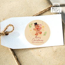 Load image into Gallery viewer, Personalised Christmas Watercolour Gingerbread Man Illustration Stickers