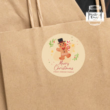 Load image into Gallery viewer, Personalised Christmas Watercolour Gingerbread Man Illustration Stickers