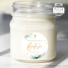 Load image into Gallery viewer, Golden Greenery Leaves Style Christening Baptism Stickers Favour Stickers