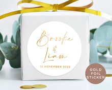Load image into Gallery viewer, Minimalist Style Wedding Gold Foil Stickers Favours Stickers