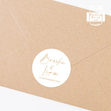 Load image into Gallery viewer, Minimalist Style Wedding Gold Foil Stickers Favours Stickers