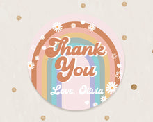 Load image into Gallery viewer, Groovy Style Stickers Kids Birthday Party Stickers Thank You Stickers