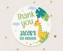Load image into Gallery viewer, Hand Drawn Dinosaur Kids Birthday Party Stickers