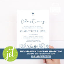 Load image into Gallery viewer, Hand Drawn Floral Style Christening Stickers Baptism Stickers Thank You Stickers