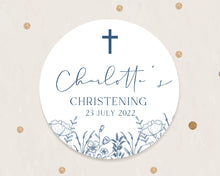 Load image into Gallery viewer, Hand Drawn Floral Style Christening Stickers Baptism Stickers Thank You Stickers