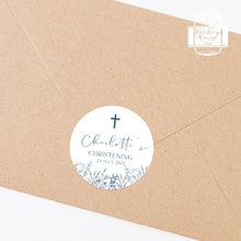 Load image into Gallery viewer, Hand Drawn Floral Style Christening Stickers Baptism Stickers Thank You Stickers
