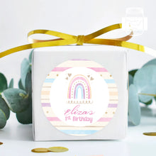 Load image into Gallery viewer, Hand Painted Style Rainbow Themed Birthday Party Stickers