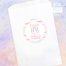Load image into Gallery viewer, Hand Painted Style Rainbow Themed Birthday Party Stickers
