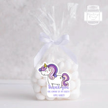 Load image into Gallery viewer, Cute Unicorn Birthday Party Stickers Goodies Bag Stickers Kiss Cut Style