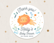 Load image into Gallery viewer, Cute Baby Lion Baby Shower Thank You Stickers Favour Stickers