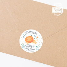 Load image into Gallery viewer, Cute Baby Lion Baby Shower Thank You Stickers Favour Stickers