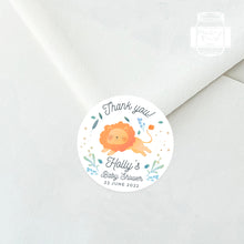Load image into Gallery viewer, Cute Baby Lion Baby Shower Thank You Stickers Favour Stickers