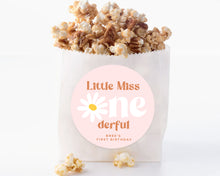 Load image into Gallery viewer, Little Miss Onederful Daisy Themed Girl Birthday Party Stickers