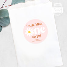 Load image into Gallery viewer, Little Miss Onederful Daisy Themed Girl Birthday Party Stickers