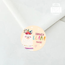 Load image into Gallery viewer, Personalised Thanks a Llama Cute Llama Birthday Party Stickers