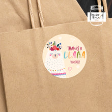 Load image into Gallery viewer, Personalised Thanks a Llama Cute Llama Birthday Party Stickers