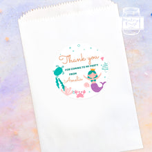 Load image into Gallery viewer, Mermaid Style Birthday Party Stickers, Candy Bag Stickers, Party Favour Stickers