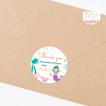 Load image into Gallery viewer, Mermaid Style Birthday Party Stickers, Candy Bag Stickers, Party Favour Stickers