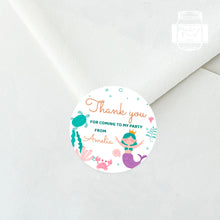 Load image into Gallery viewer, Mermaid Style Birthday Party Stickers, Candy Bag Stickers, Party Favour Stickers