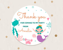 Load image into Gallery viewer, Mermaid Style Birthday Party Stickers, Candy Bag Stickers, Party Favour Stickers
