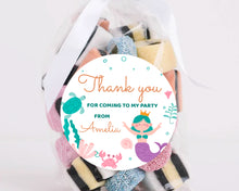 Load image into Gallery viewer, Mermaid Style Birthday Party Stickers, Candy Bag Stickers, Party Favour Stickers
